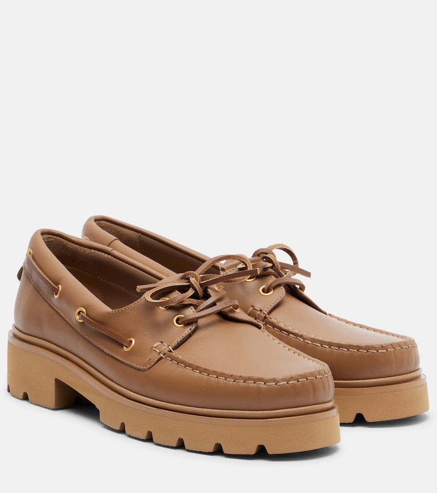 Gianvito Rossi Olonne leather boat shoes