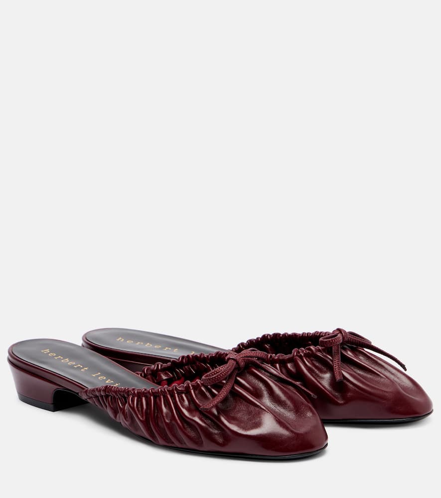 Herbert Levine Gather Around Patent Leather Mules In Burgundy