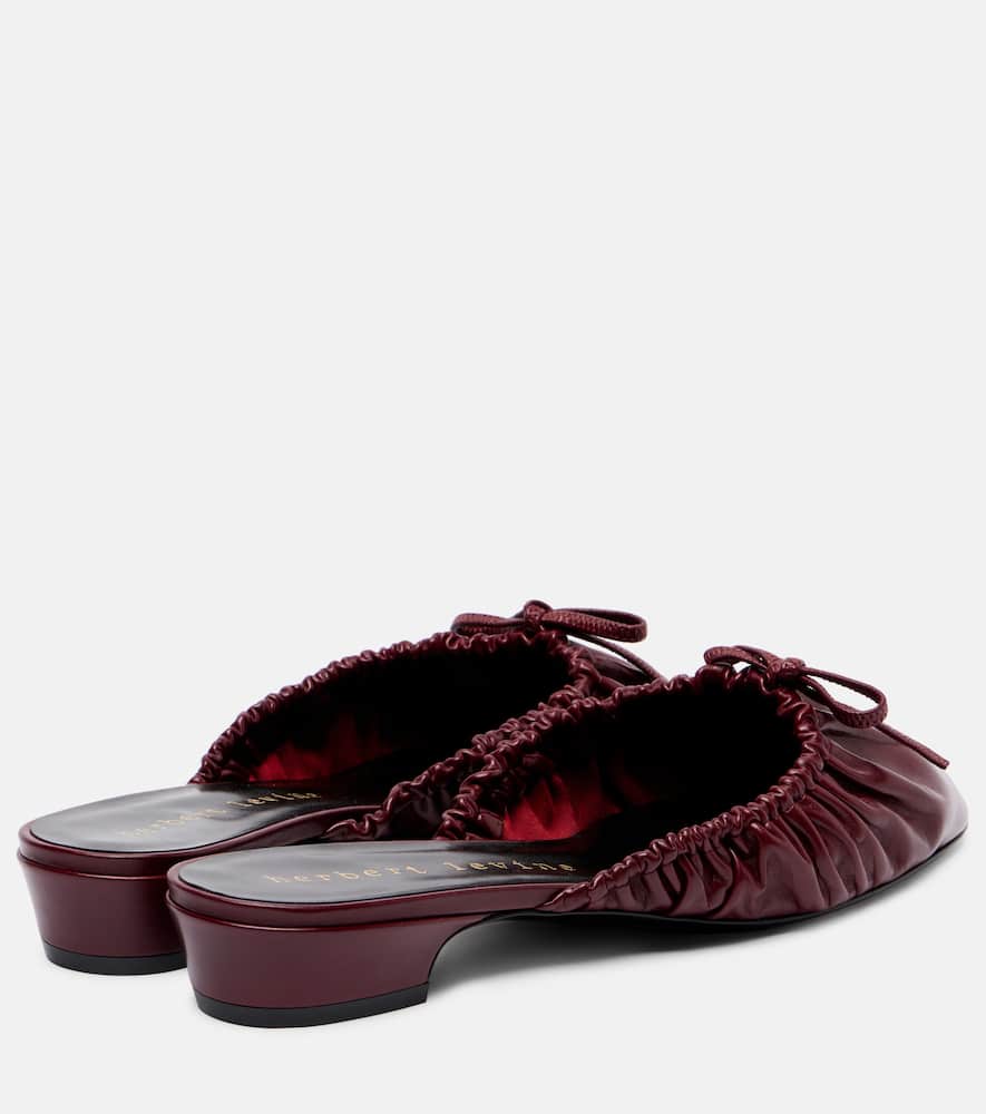 Herbert Levine Gather Around Patent Leather Mules In Burgundy