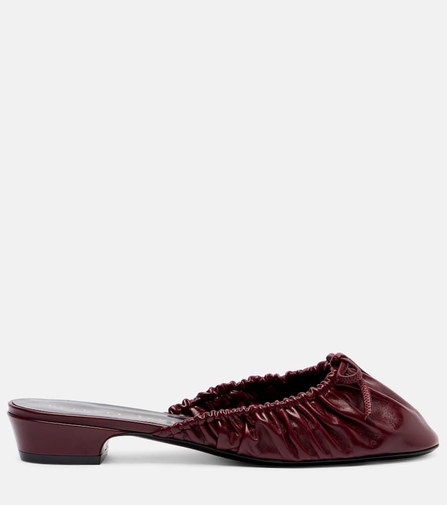 Herbert Levine Gather Around Patent Leather Mules In Burgundy