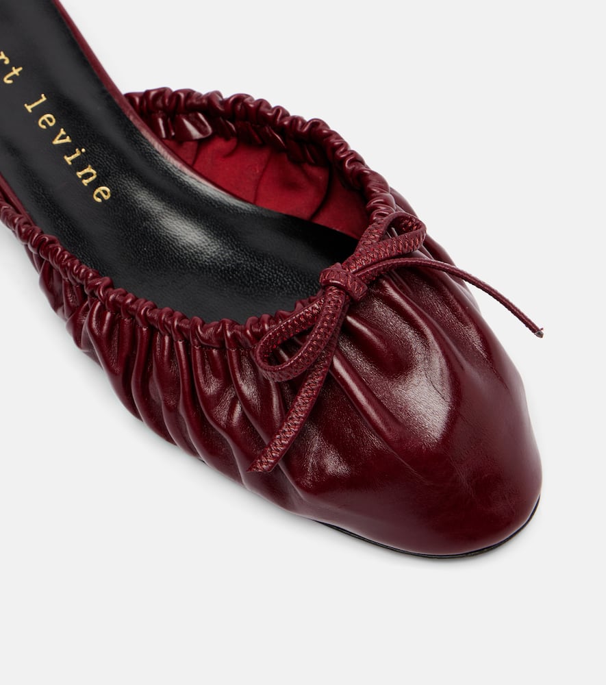 Herbert Levine Gather Around Patent Leather Mules In Burgundy