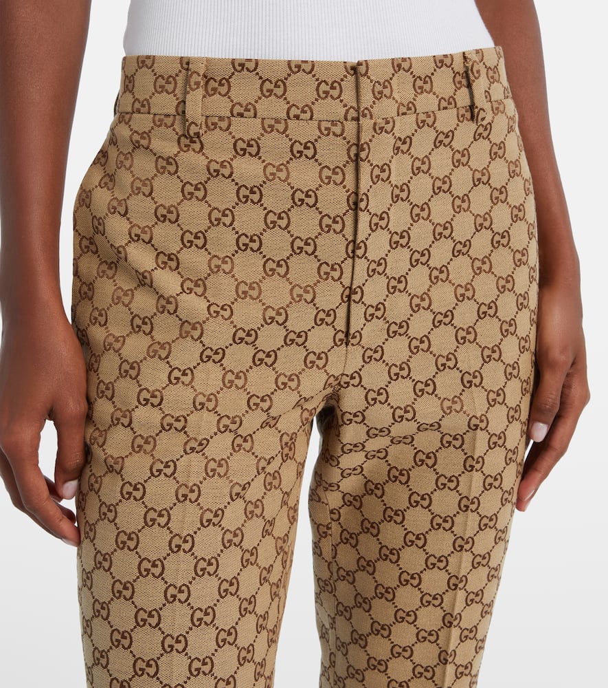 Gucci Gg-canvas Tailored Trousers In Neutral
