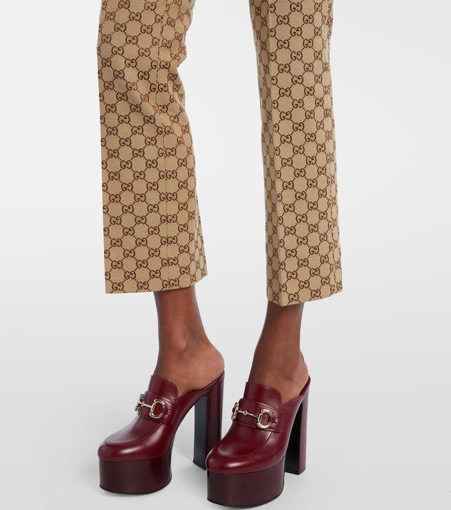 Gucci Gg-canvas Tailored Trousers In Neutral