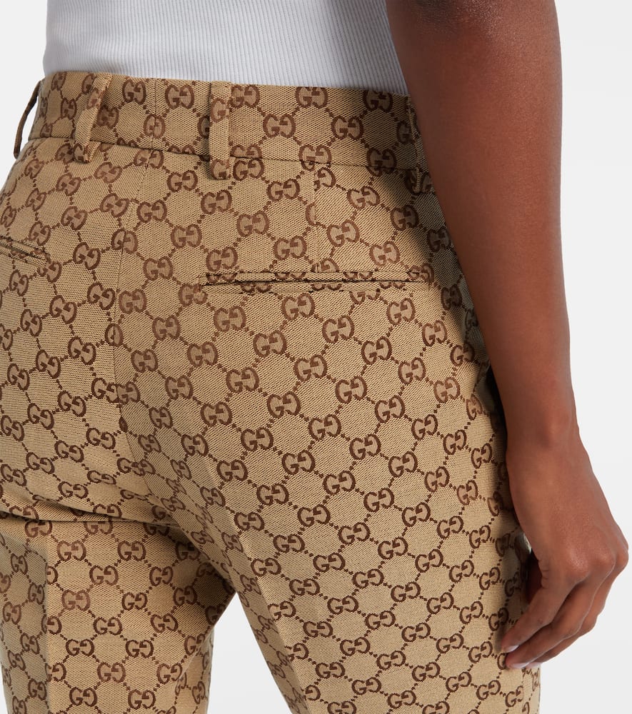Gucci Gg-canvas Tailored Trousers In Neutral