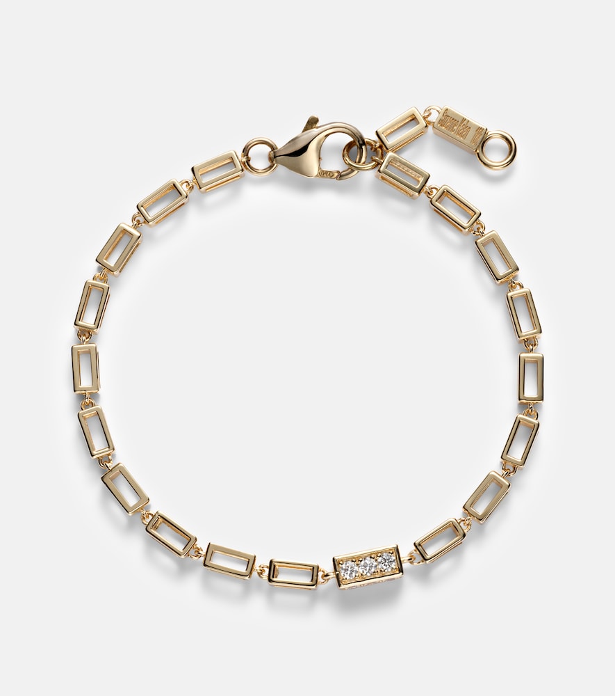 Suzanne Kalan Block-Chain 18kt gold bracelet with diamonds