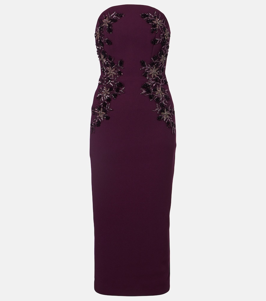 Rebecca Vallance Beatrice beaded crêpe midi dress