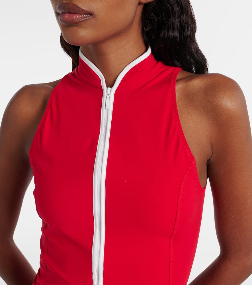Hunza G Katya Zip-up Swimsuit In Red