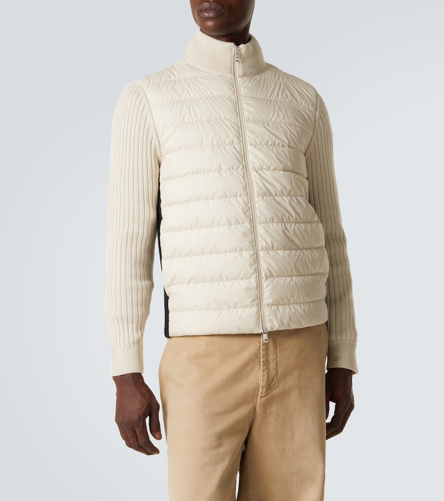  Moncler Moncler Down-paneled Wool-trimmed Zip-up Cardigan 