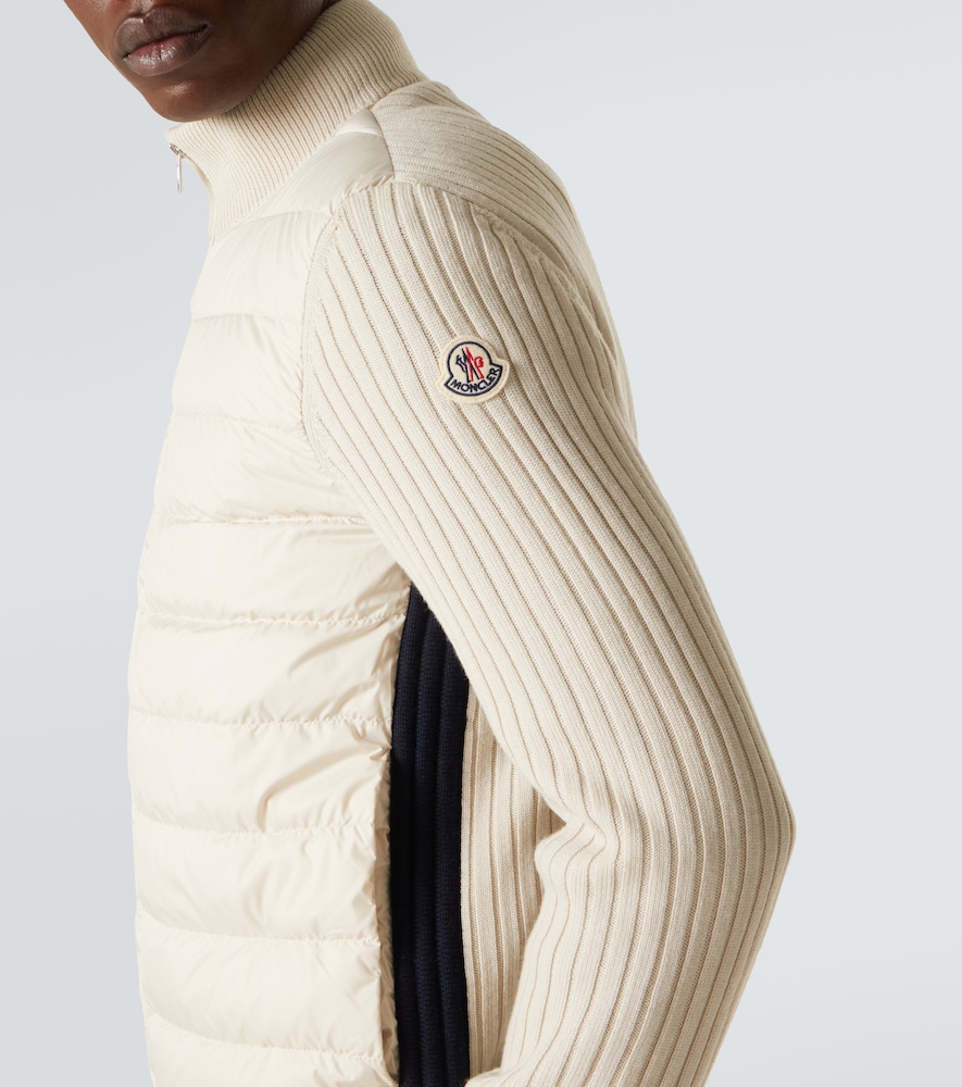  Moncler Moncler Down-paneled Wool-trimmed Zip-up Cardigan 