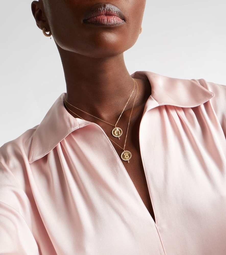 Persée Lucky Charm Horseshoe 18kt gold necklace with diamonds