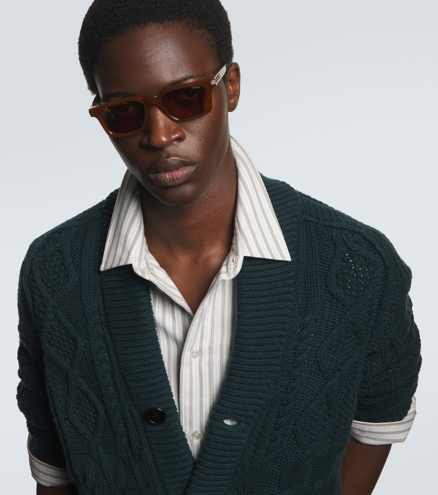  Zegna Zegna Rectangular Sunglasses 