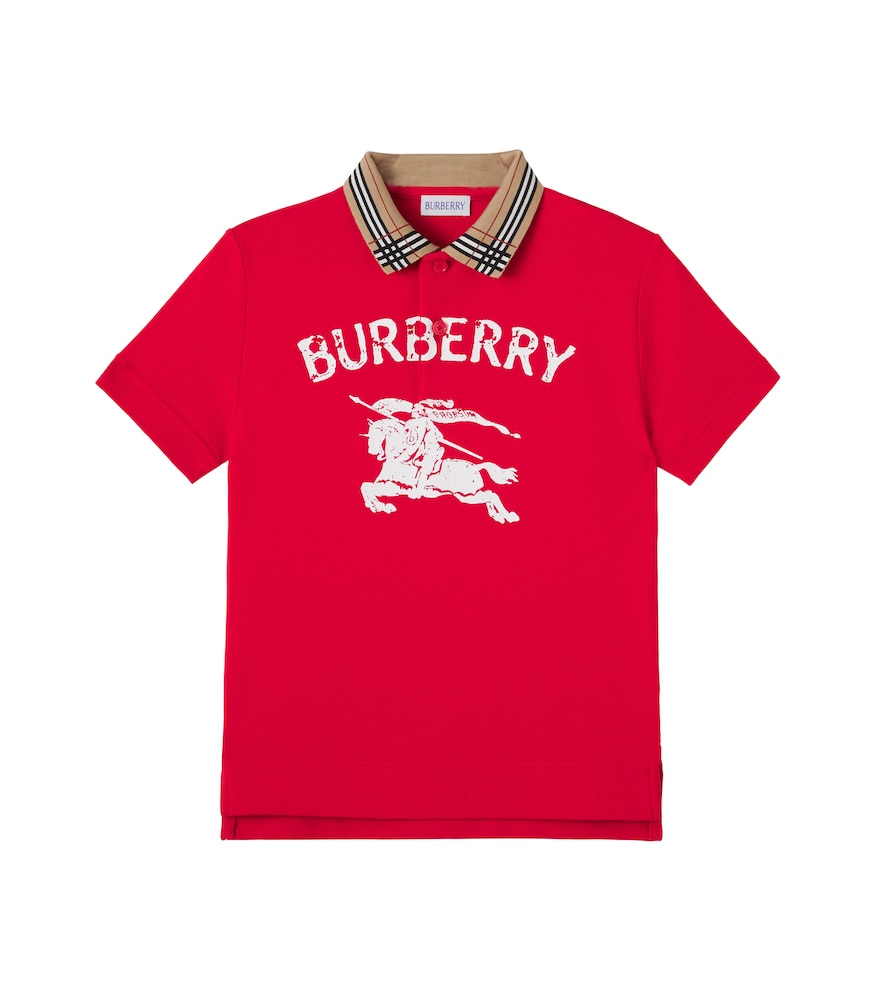 Burberry Kids Red Burberry Check Cotton Polo Shirt Y Size 14 - Mytheresa