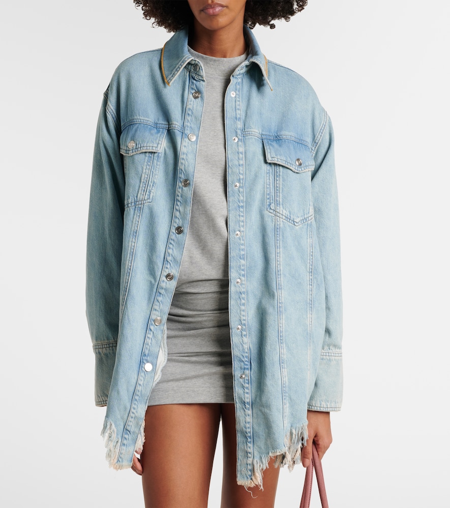 Blumarine Embroidered denim overshirt