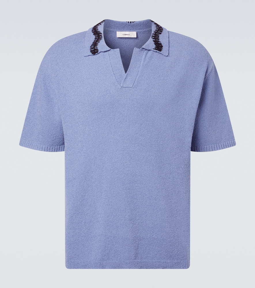 Commas Embroidered cotton-blend polo shirt