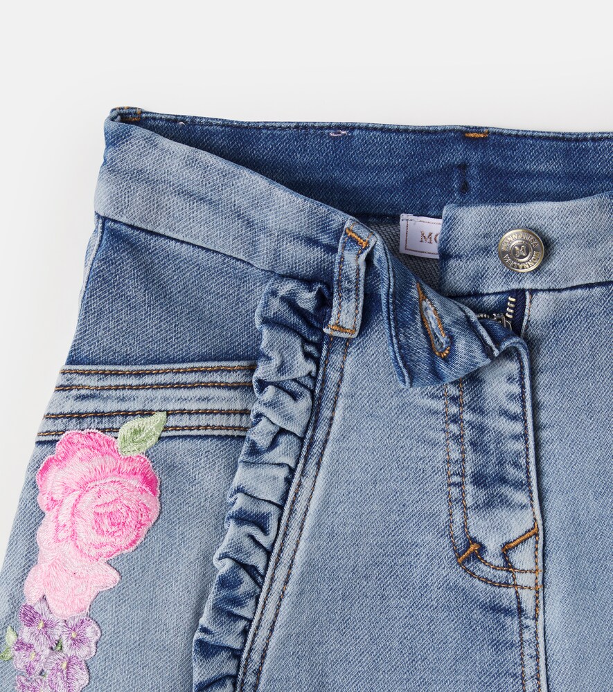  Monnalisa Monnalisa Bestickter Jeansrock 