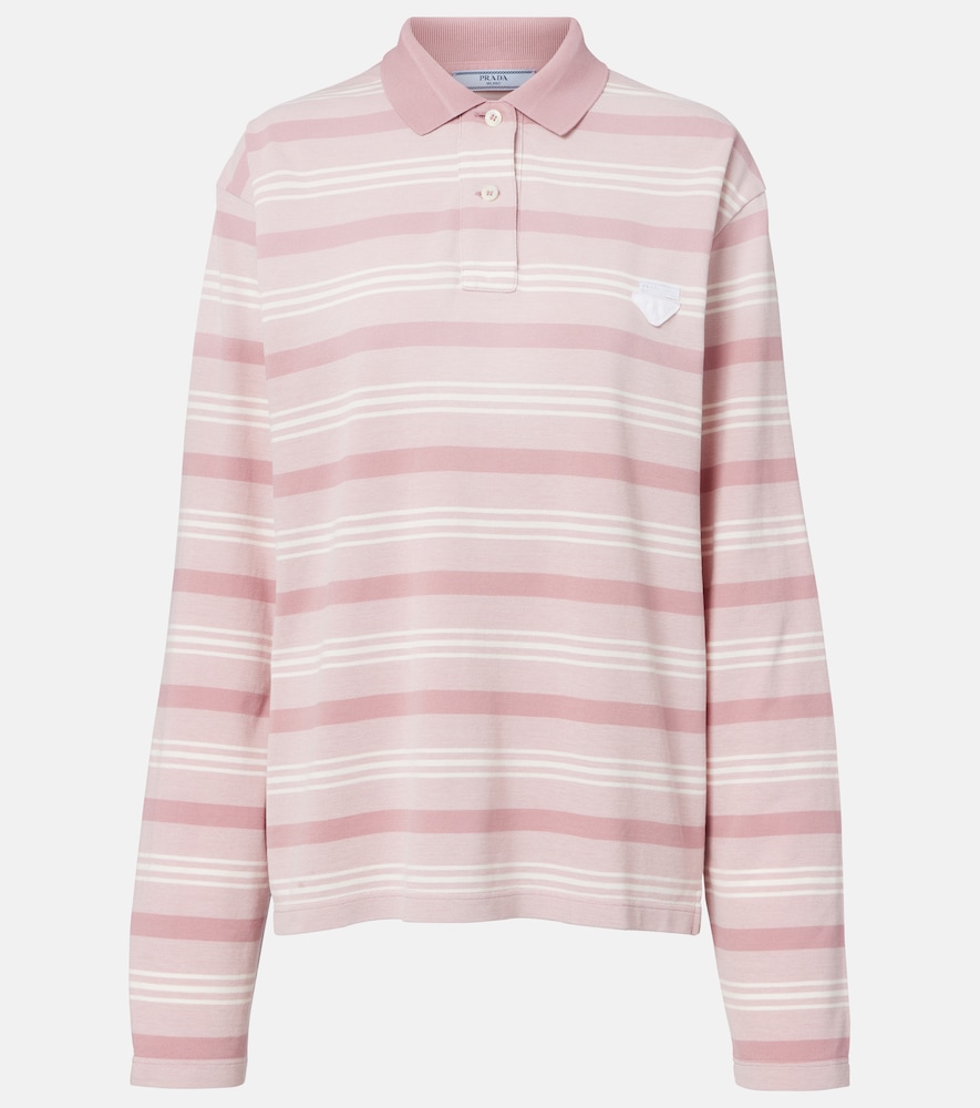 Prada Striped cotton piqué polo shirt