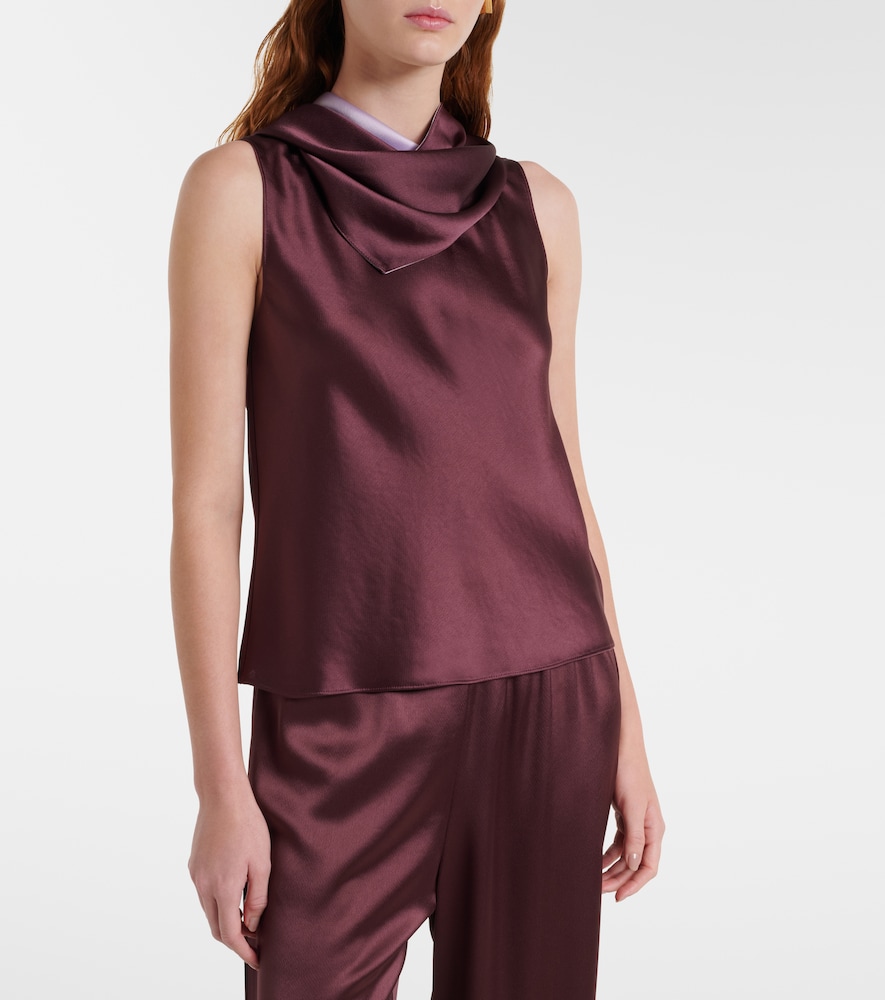  Leset Leset Barb Draped Satin Top 