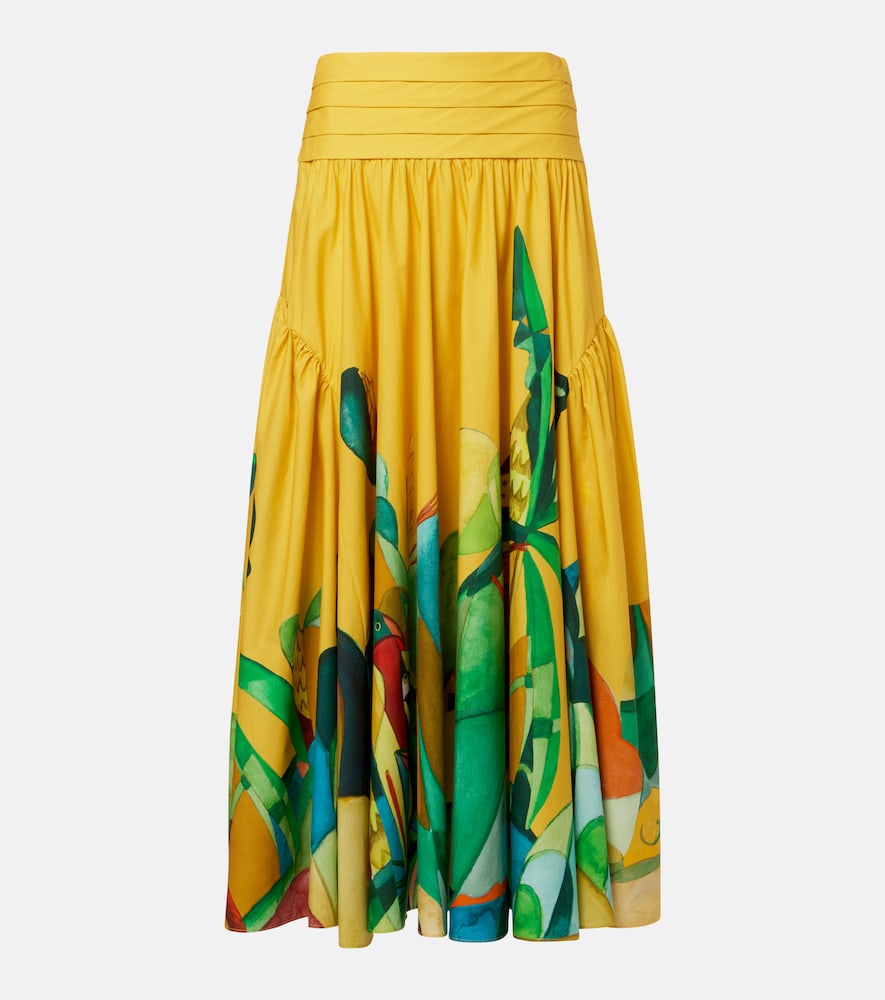Alemais Alémais Mokshini printed cotton poplin maxi skirt