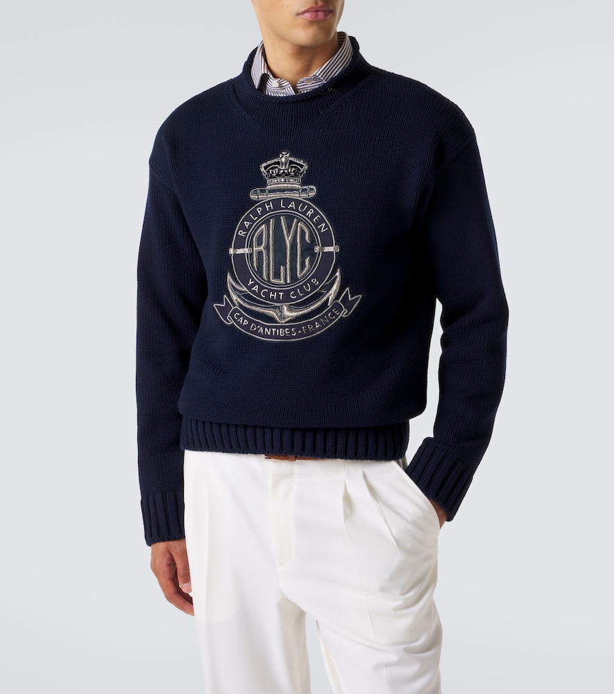 Ralph Lauren Purple Label Ralph Lauren Purple Label Bestickter Pullover Aus Baumwolle 