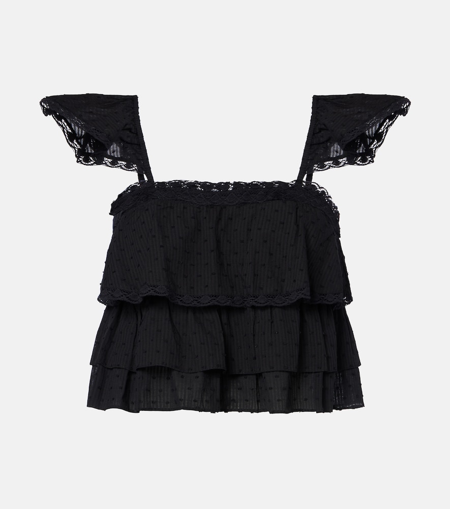 Anya Ruffled Cotton Crop Top