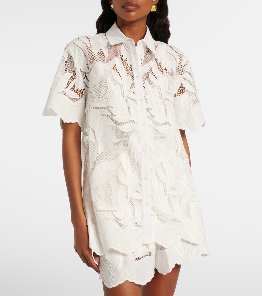 Erdem Embroidered mesh shirt