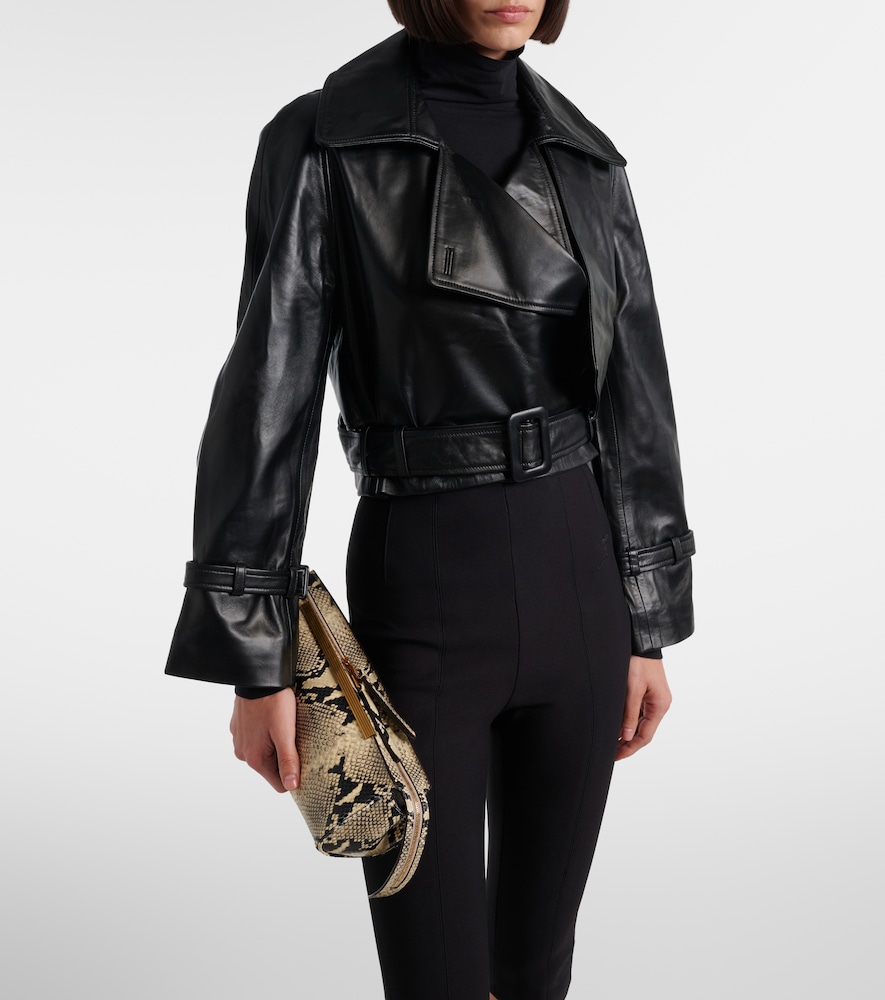 Nour Hammour Hatti cropped leather jacket