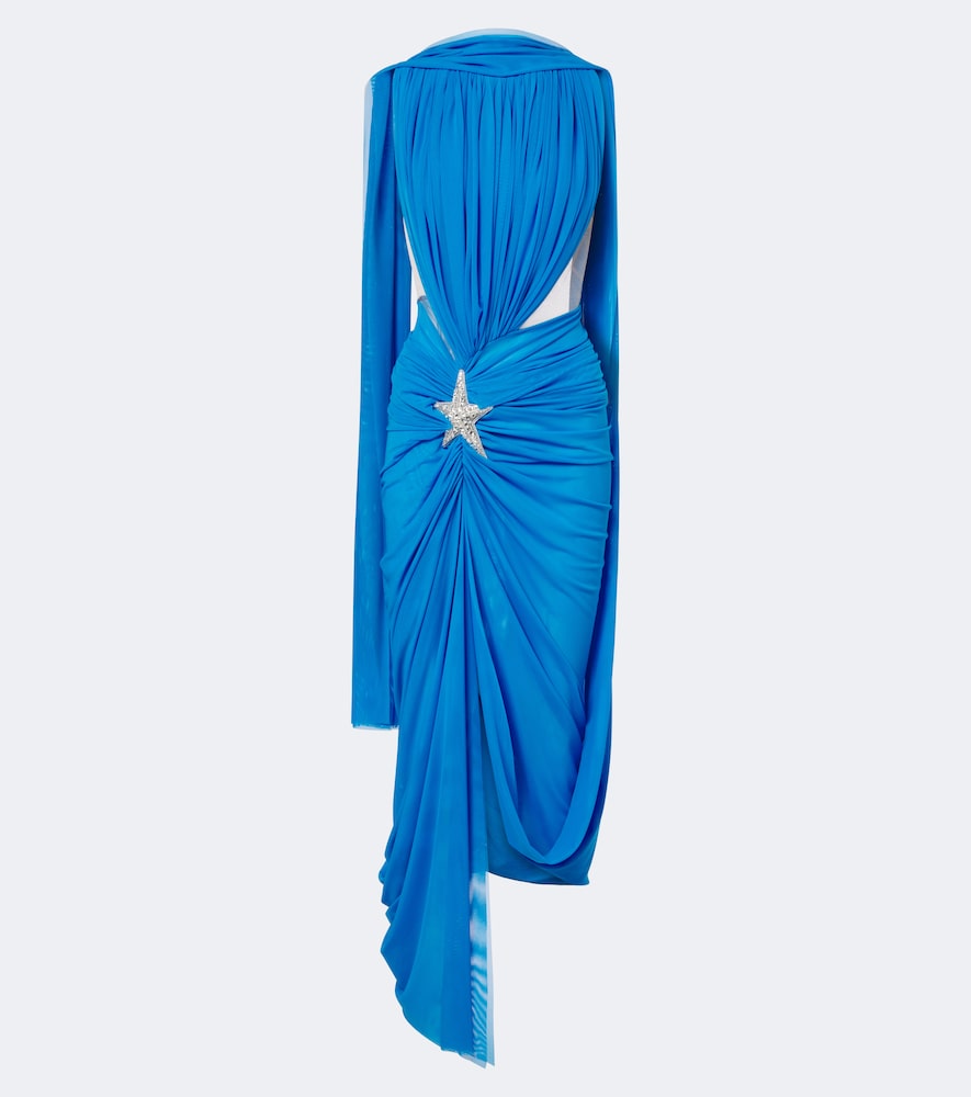 Abito midi in tulle con cristalli