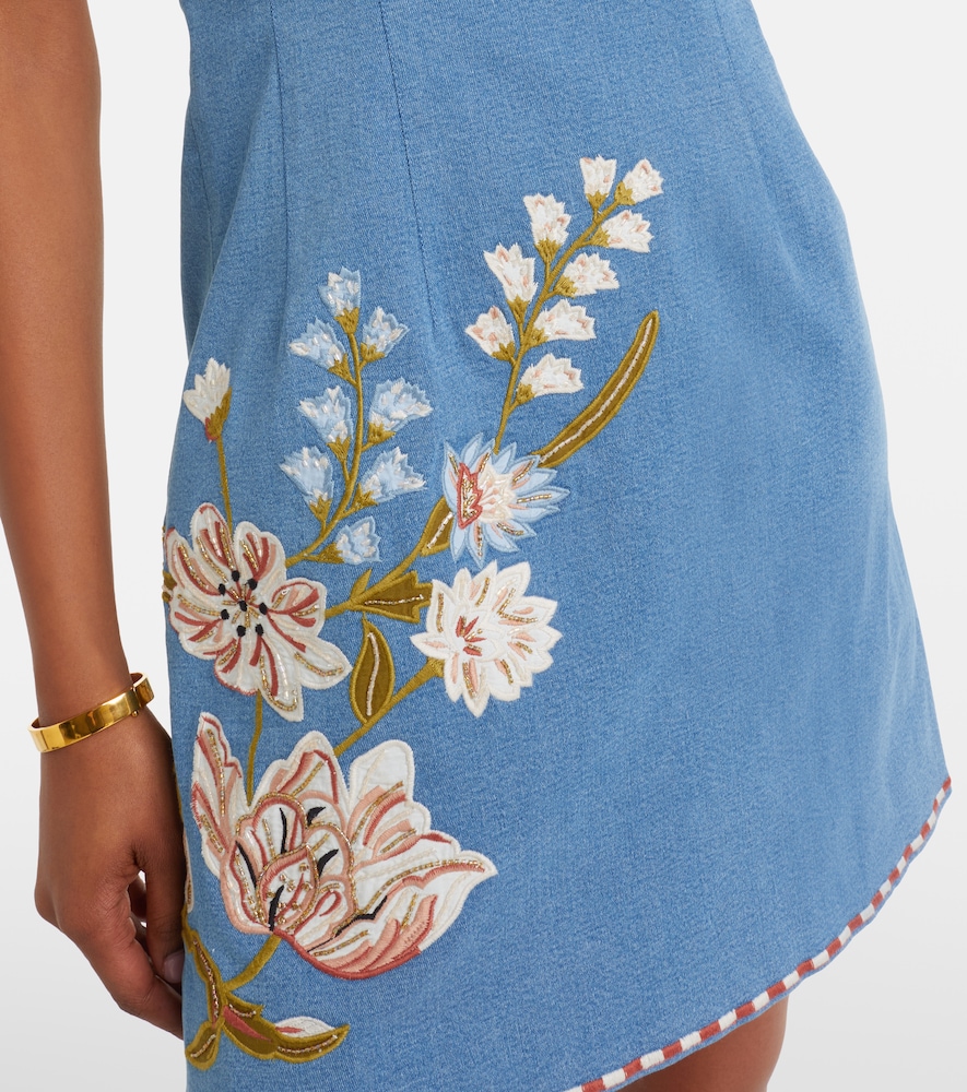  Veronica Beard Veronica Beard Chester Floral Denim Minidress 