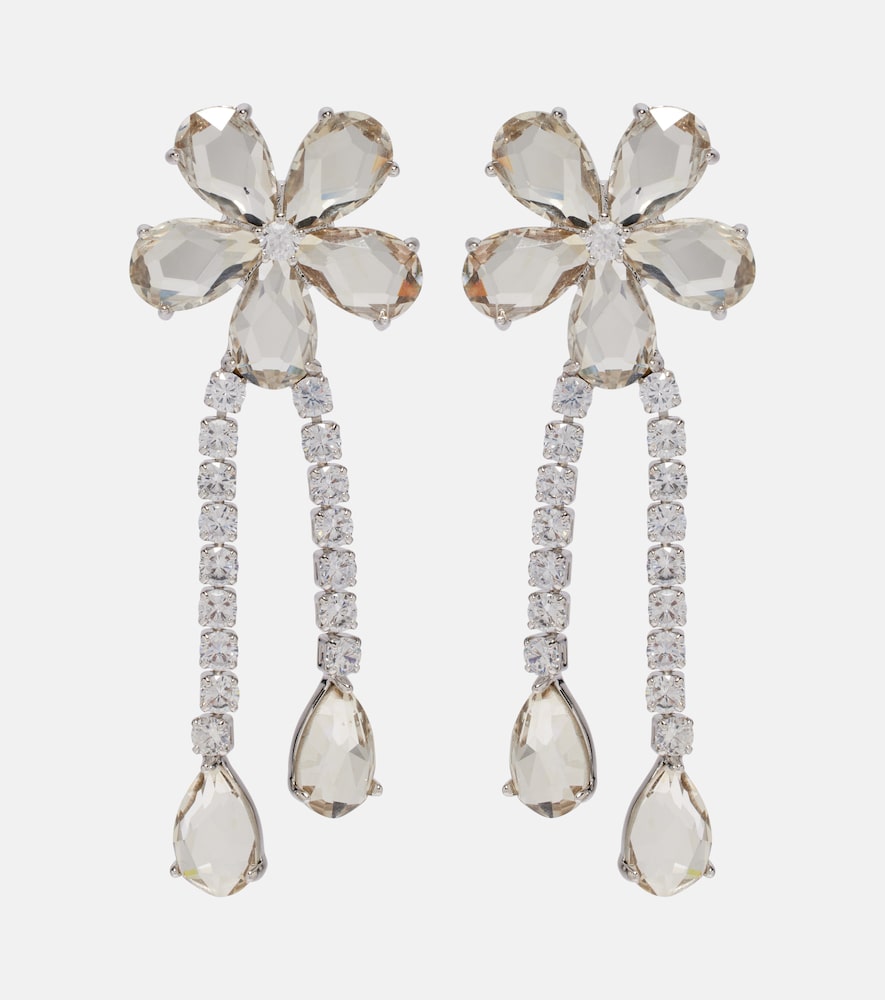 Self-Portrait Crystal-embellished drop earrings