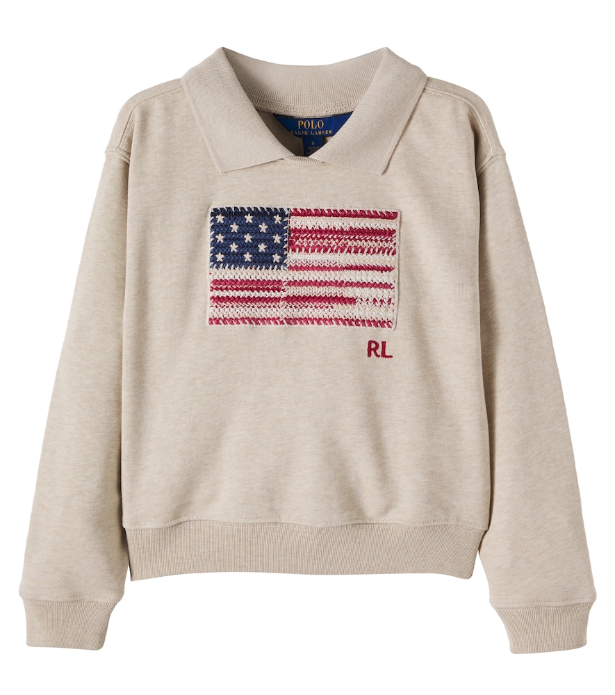 Pullover polo in misto cotone a intarsio