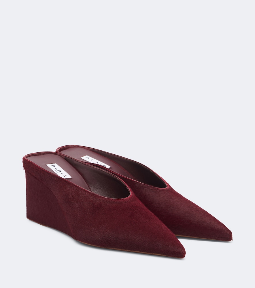 Alaïa Wedge-Mules Cube aus Leder