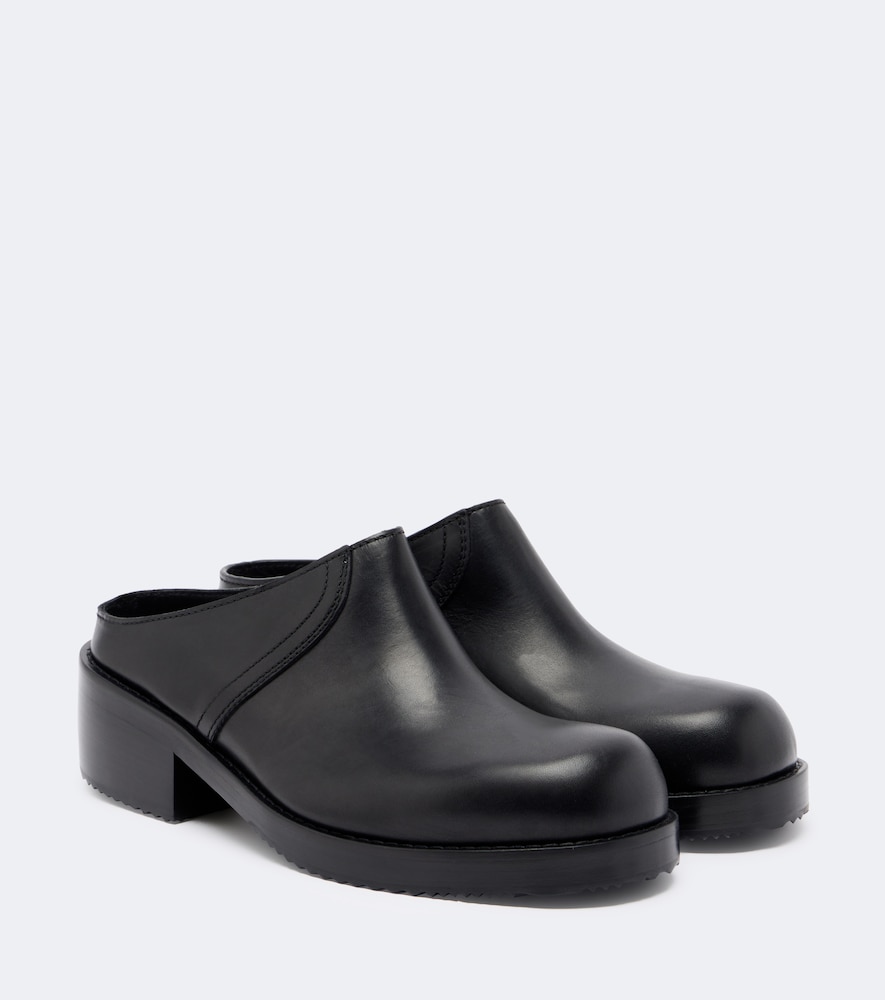 Dries Van Noten Leather Mules In Black