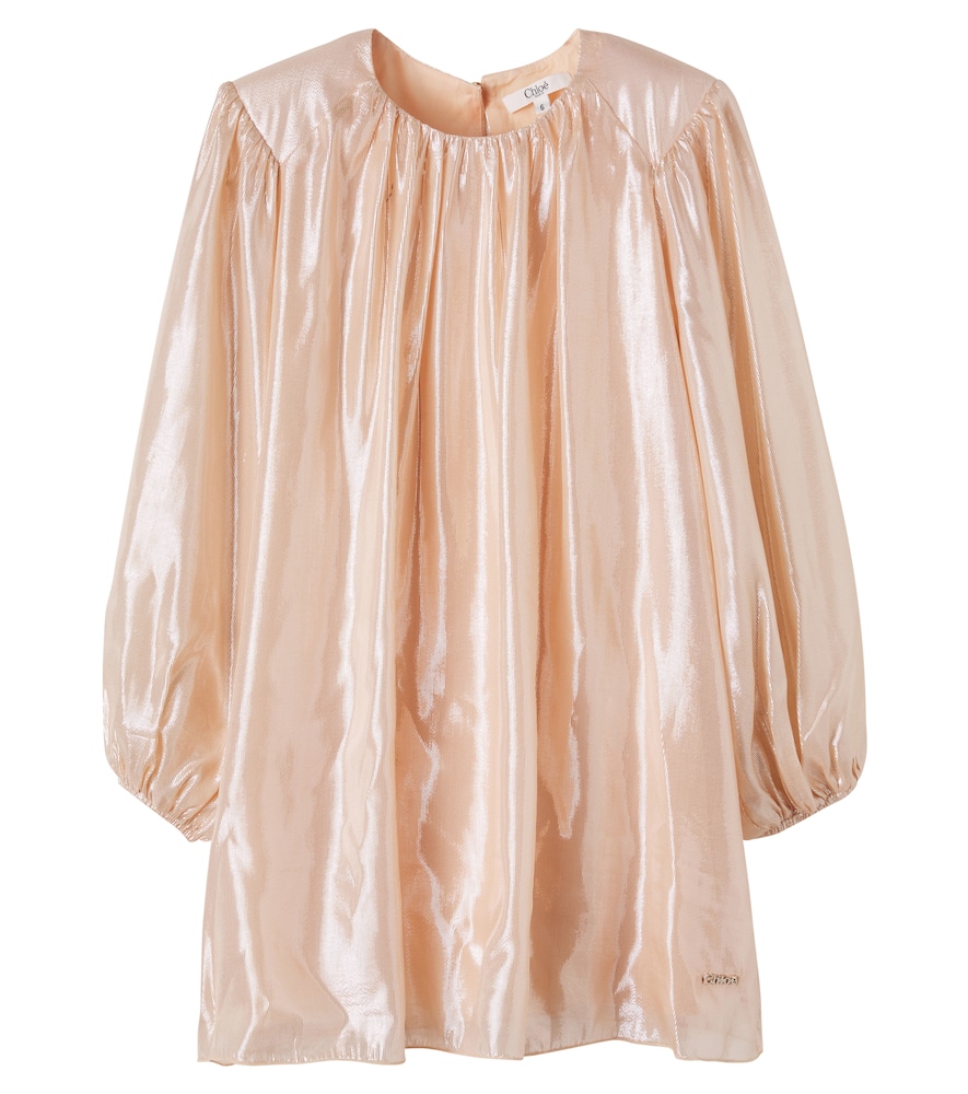 Chloé Kids Lamé-Kleid aus einem Seidengemisch