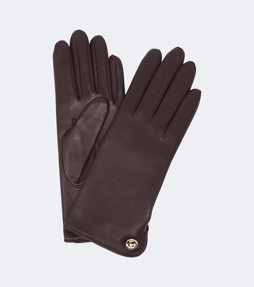 Joseph Florie Leather Gloves In Burgundy