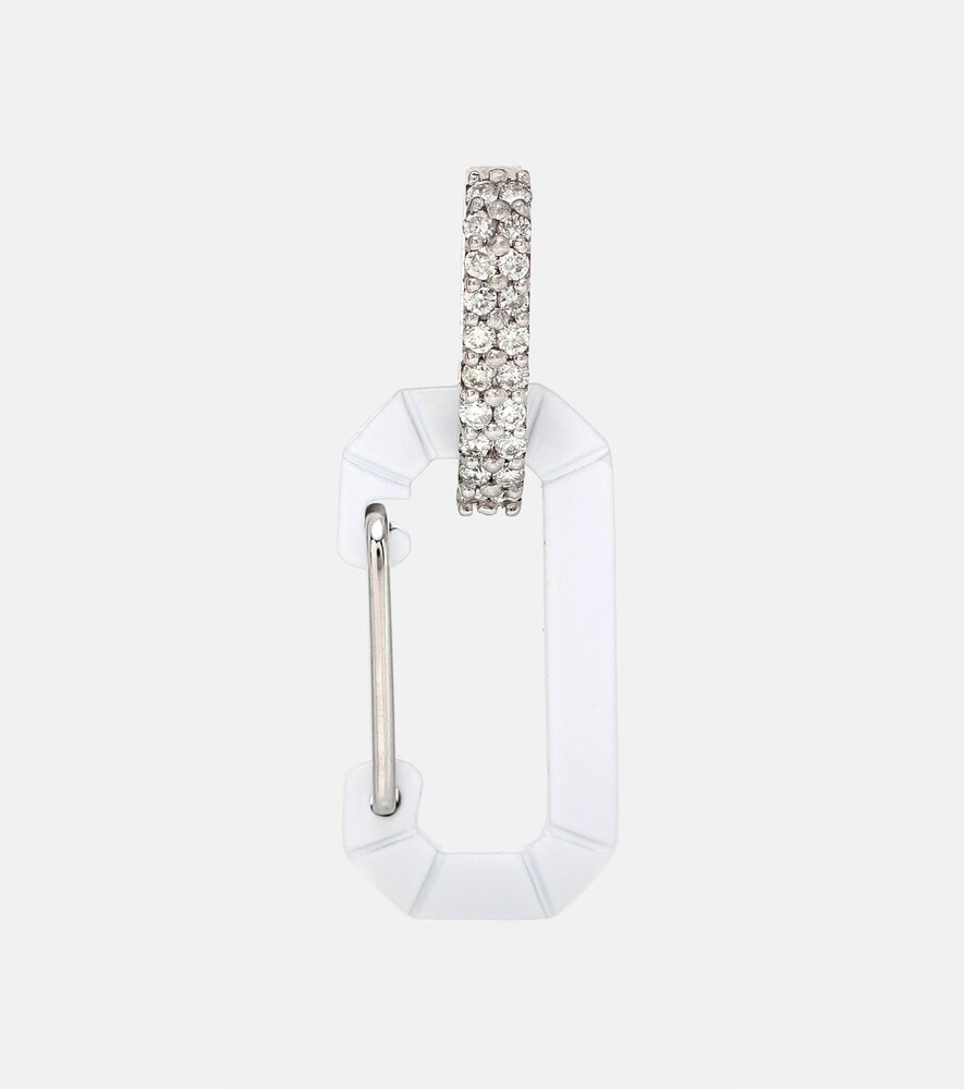Eéra Chiara Small 18kt gold and silver single earring with diamonds