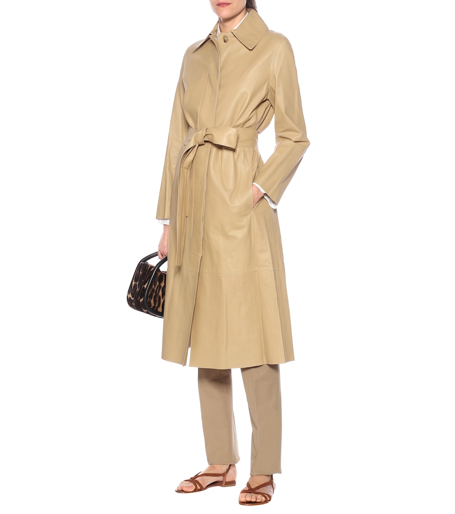 vince leather trench coat