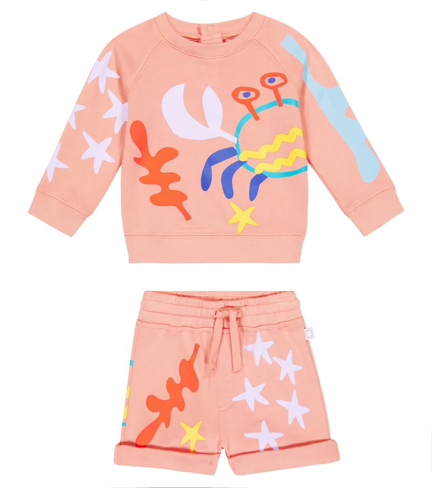 Stella McCartney Kids Baby cotton sweatshirt and shorts set