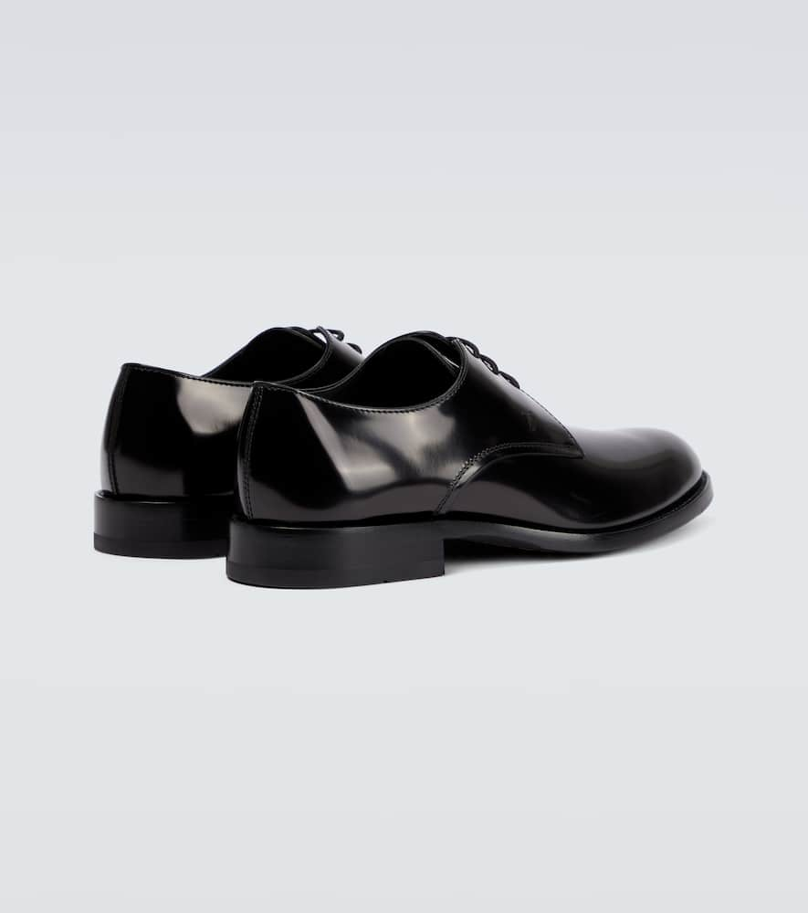 Shop Tod's Patent Leather Derby Shoes In Black