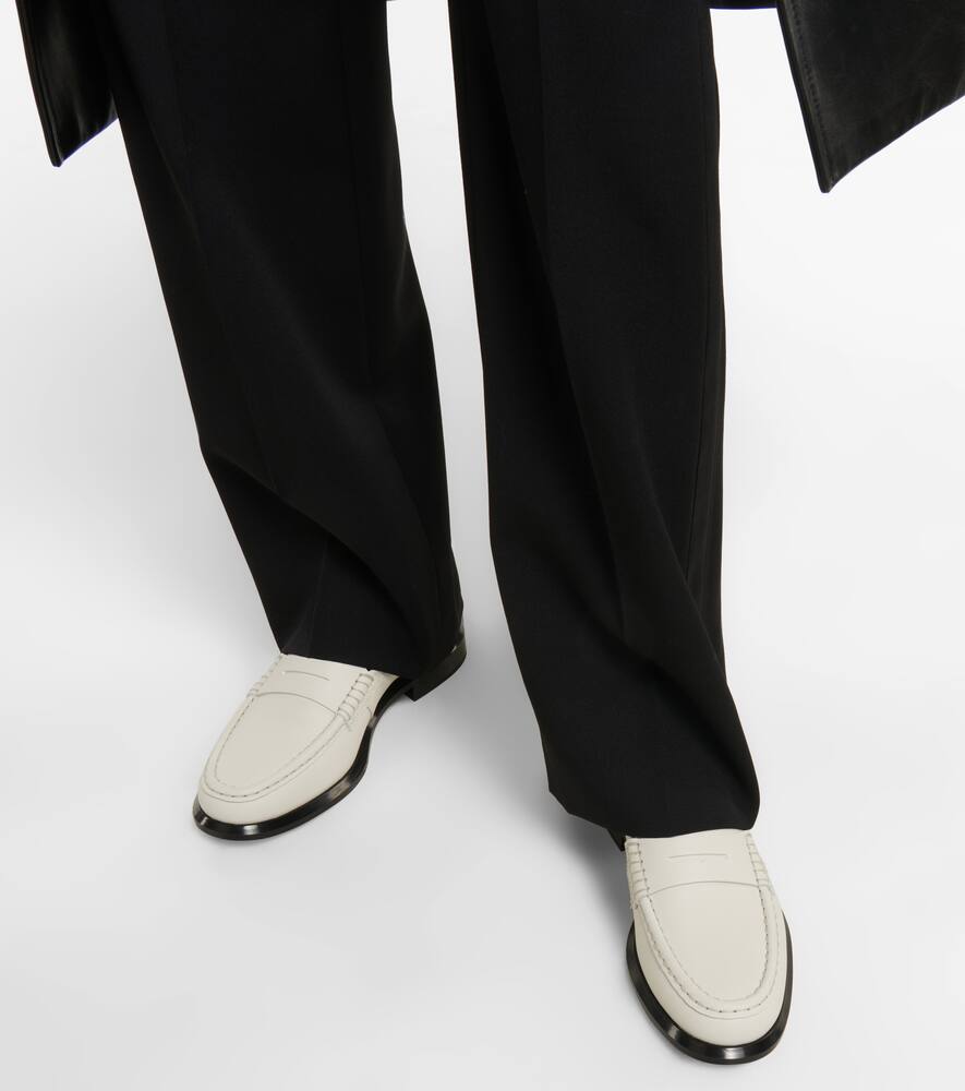 Tod's Leather Penny Loafers In White