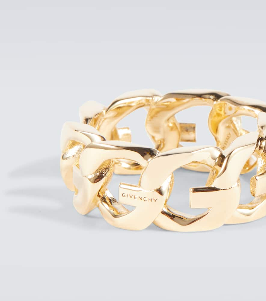 Shop Givenchy G Chain Ring In Golden Yellow