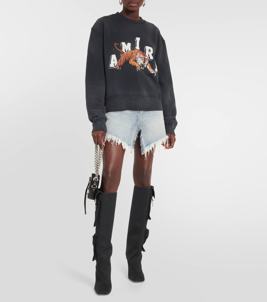 Shop Amiri Vintage Tiger Cotton Sweatshirt In Black