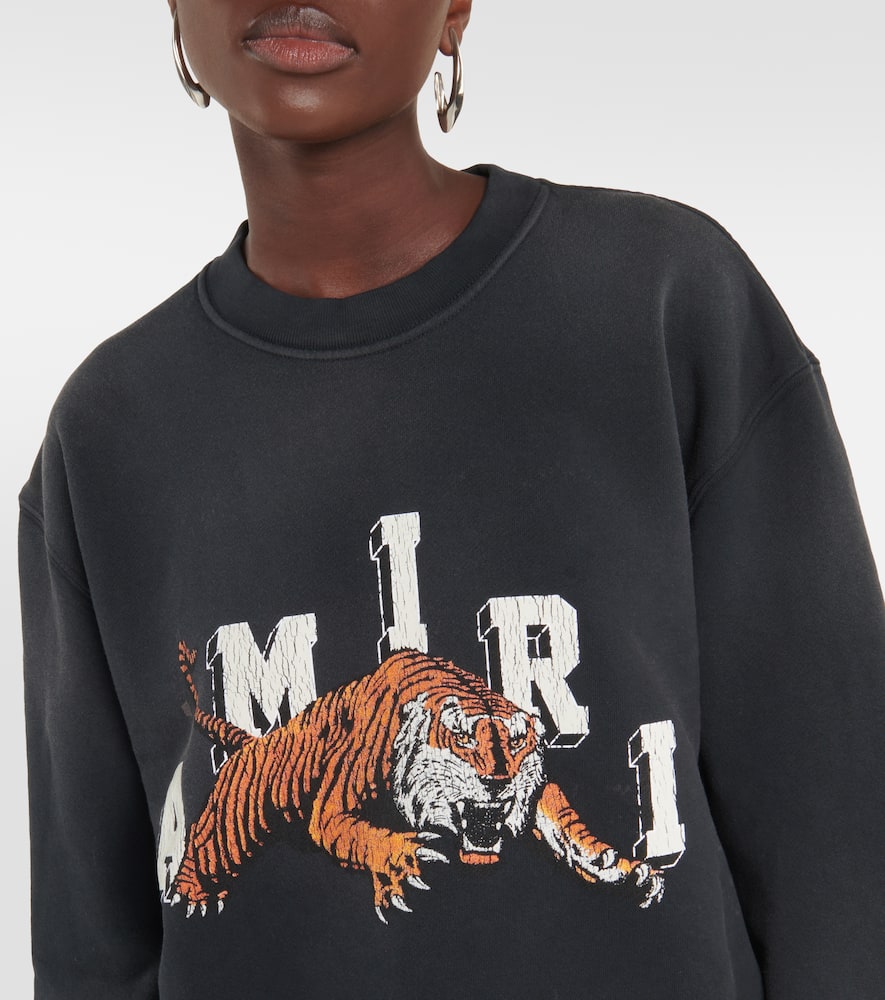 Shop Amiri Vintage Tiger Cotton Sweatshirt In Black