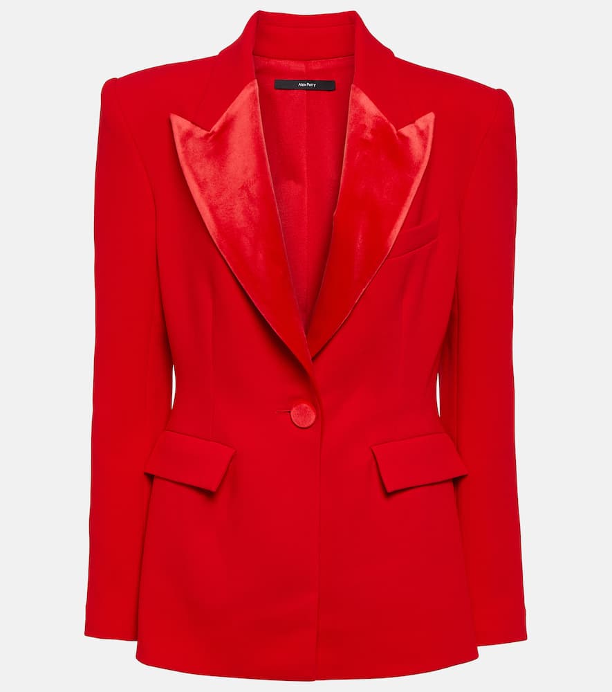Alex Perry Priestly velvet-trimmed crêpe blazer