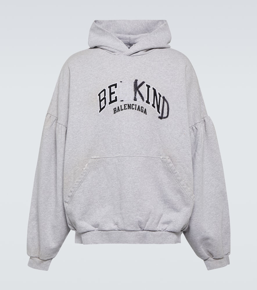 Printed cotton fleece hoodie