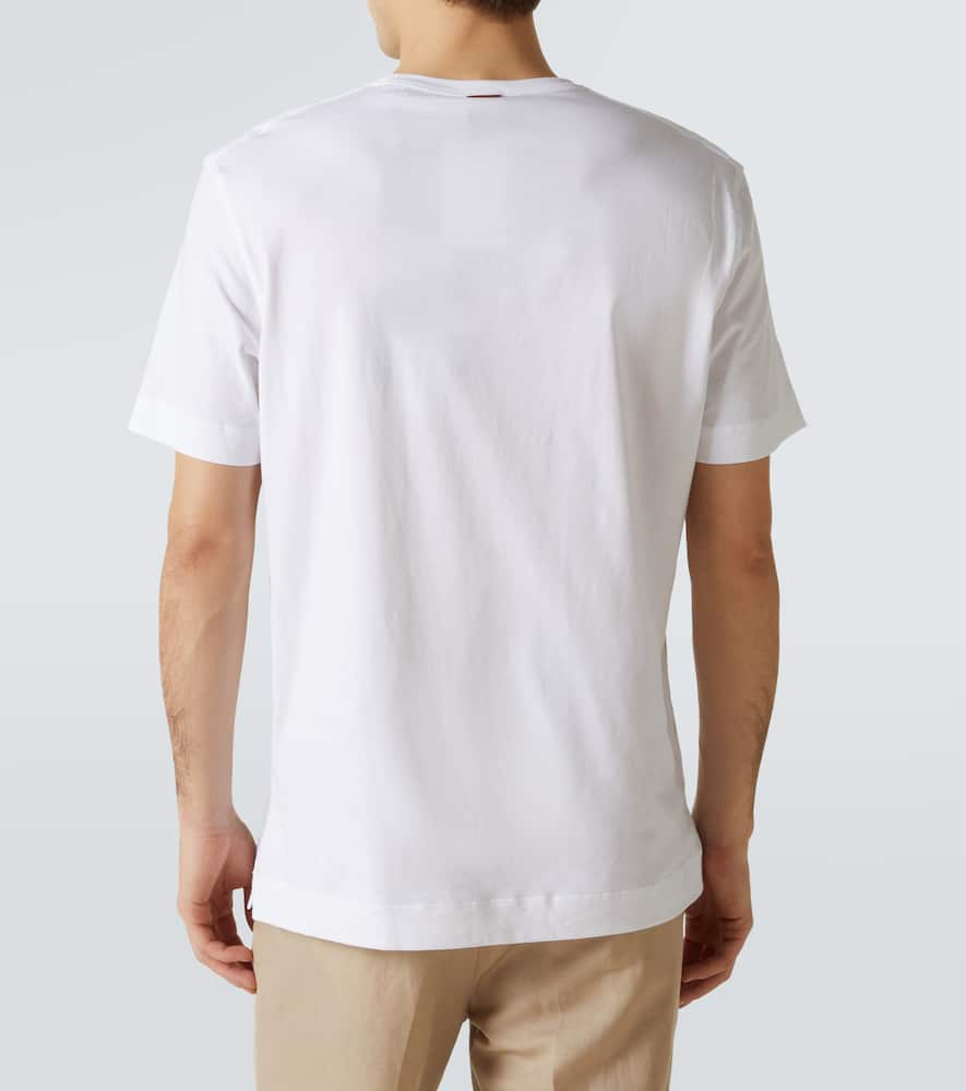 Shop Zegna Logo Cotton Jersey T-shirt In White