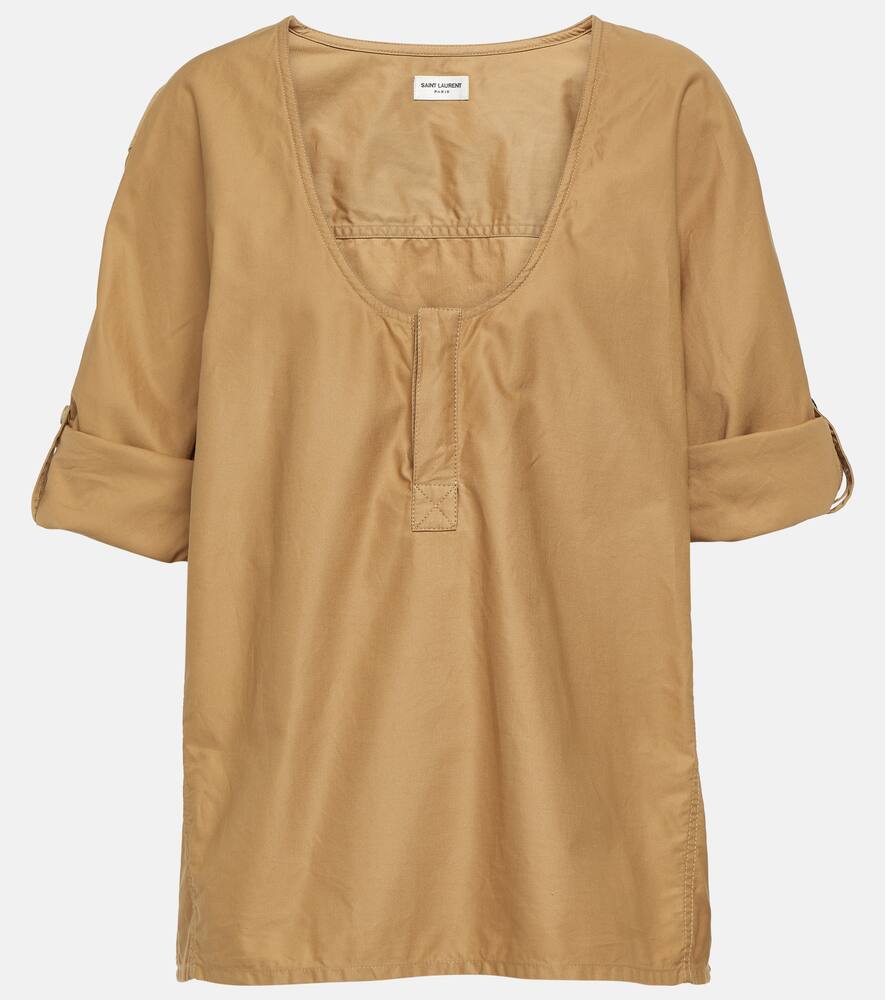 Saint Laurent Cotton and linen twill top