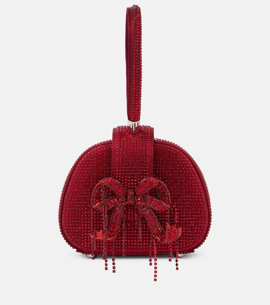 Self-Portrait Bow-detail crystal-embellished bucket bag