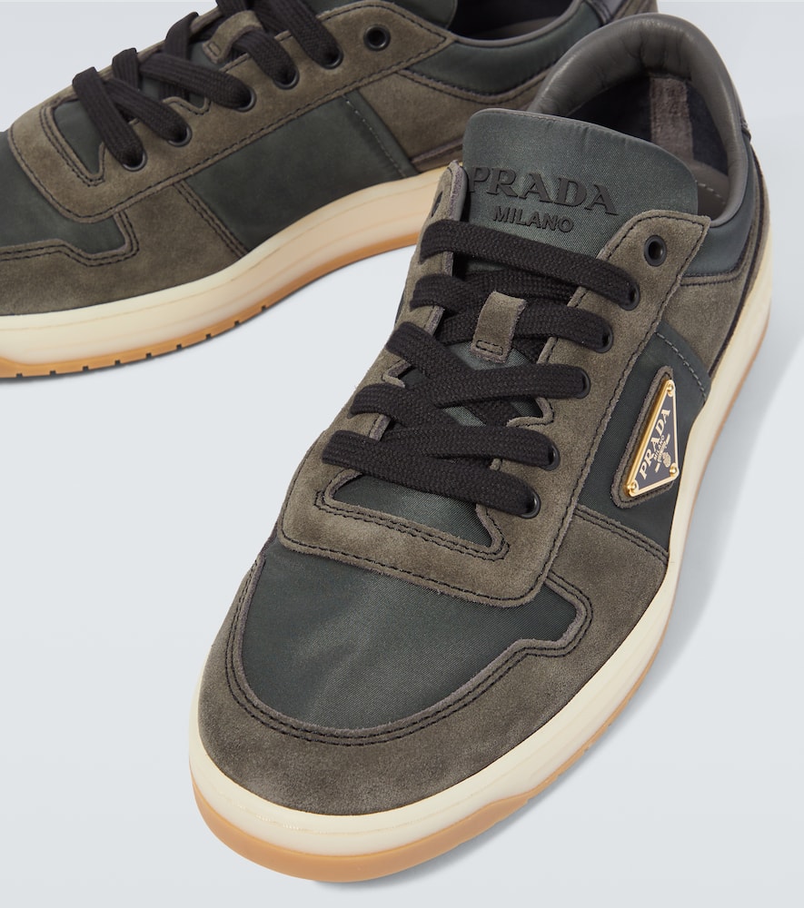 Prada Downtown Re-nylon Low-top Sneakers In Brown