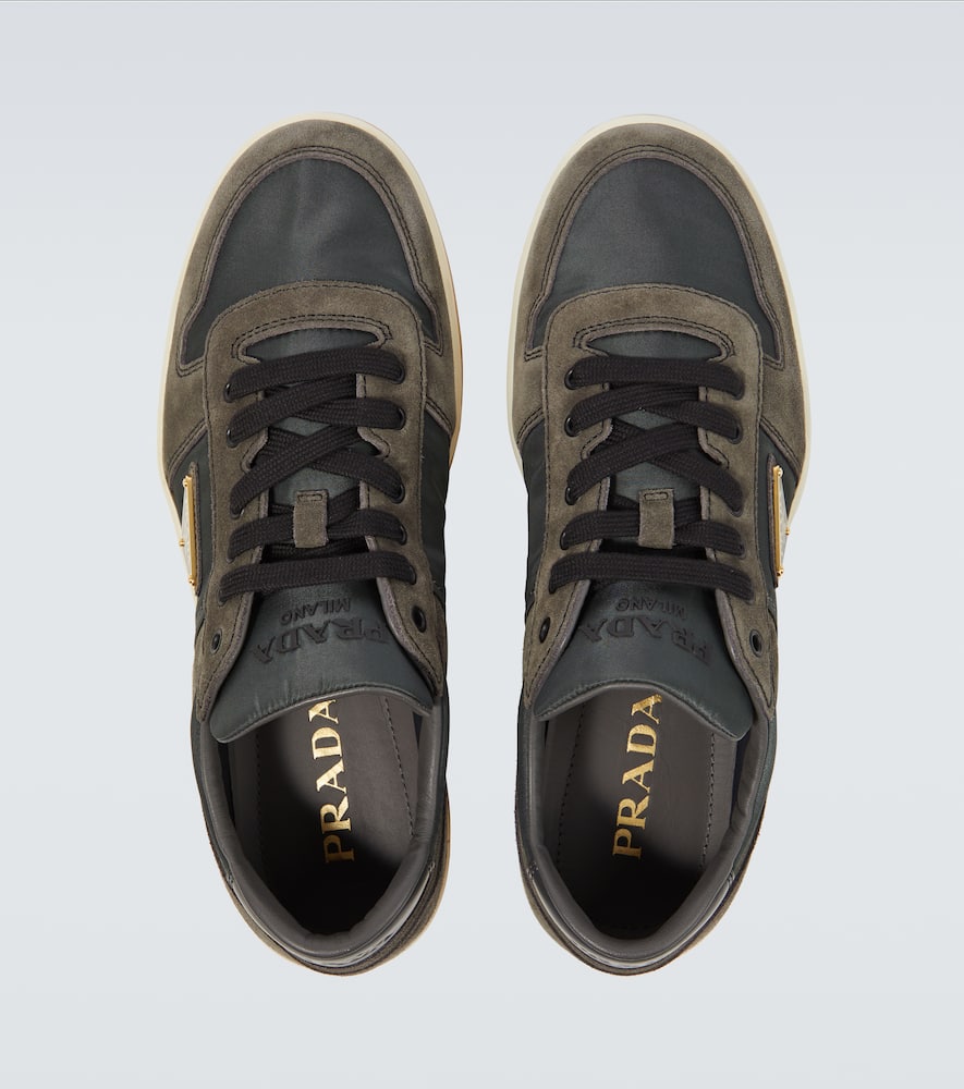 Prada Downtown Re-nylon Low-top Sneakers In Brown