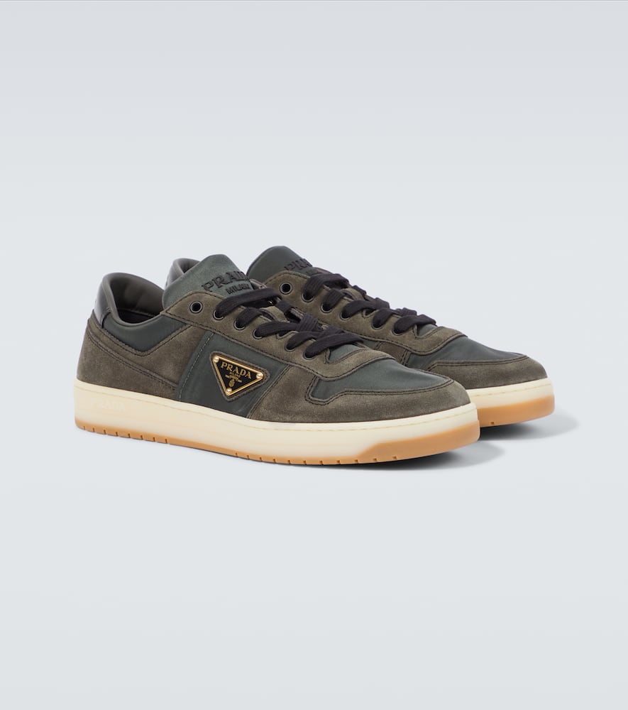 Prada Downtown Re-nylon Low-top Sneakers In Brown